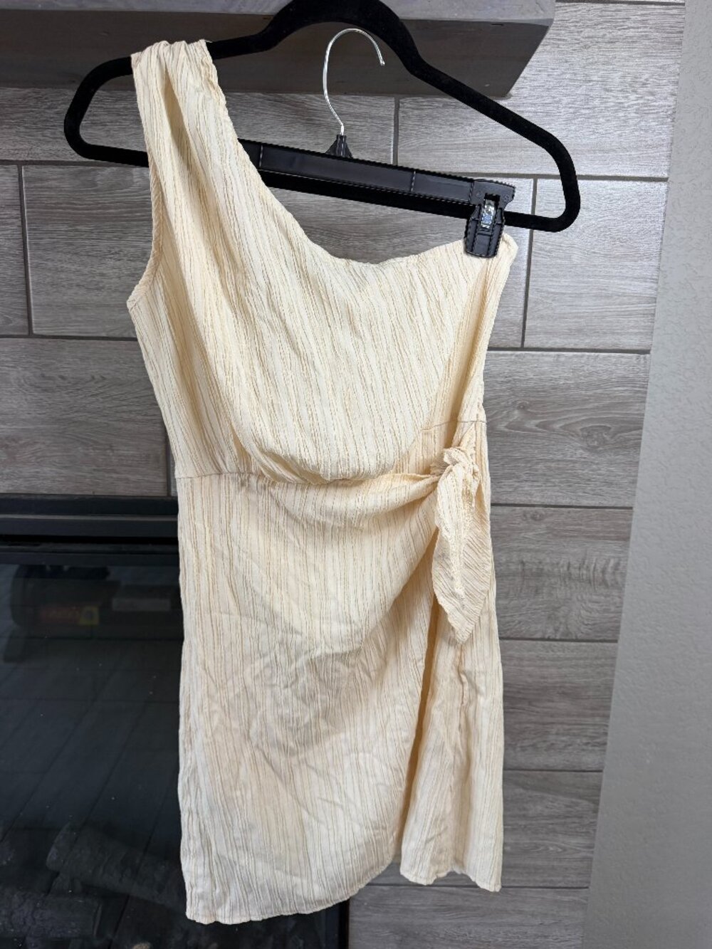 SHEIN Frenchy One Shoulder Knot Side Wrap Hem Dress